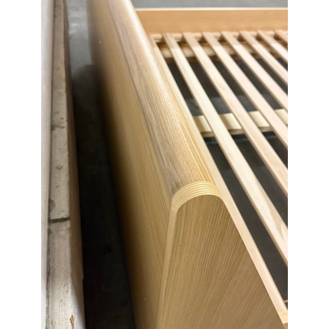 Eastern King Size Bespoke Verne White Oak Bed Frame For Sale - Image 11 of 12