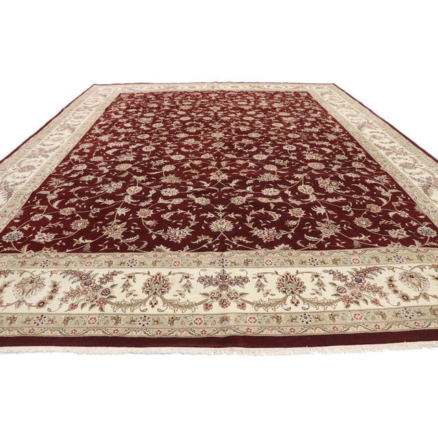 Victorian Vintage Chinese Tabriz Rug, 12’00 X 15’04 For Sale - Image 3 of 8