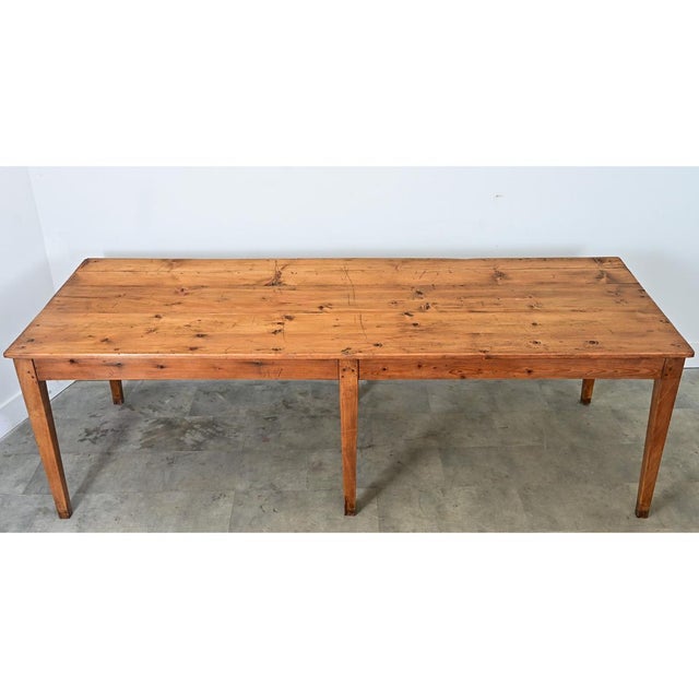 French Provincial French 19th Century Pine Farm Table For Sale - Image 3 of 12