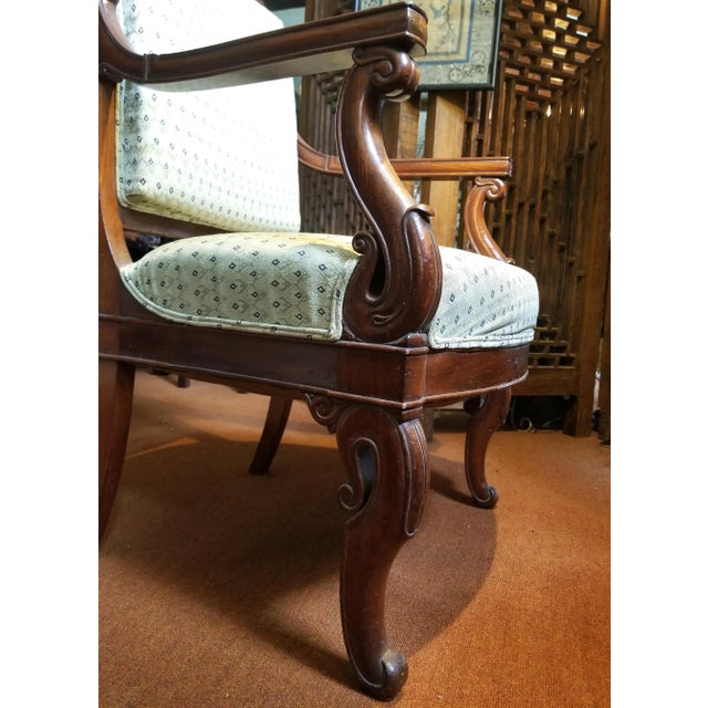Antique English Mahogany Armchair For Sale In Chicago - Image 6 of 10