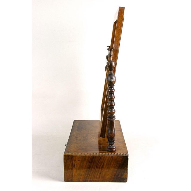 Brown Biedermeier Table Top Vanity Table with Drawer, Austria, 1850s For Sale - Image 8 of 18