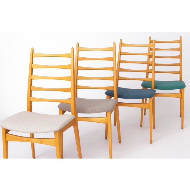 Beige Vintage German Dining Chairs in Beech, 1970s, Set of 8 For Sale - Image 8 of 10