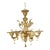Venetian Murano-Style Chandelier in Transparent and Amber Glass With Flowers and Leaves For Sale