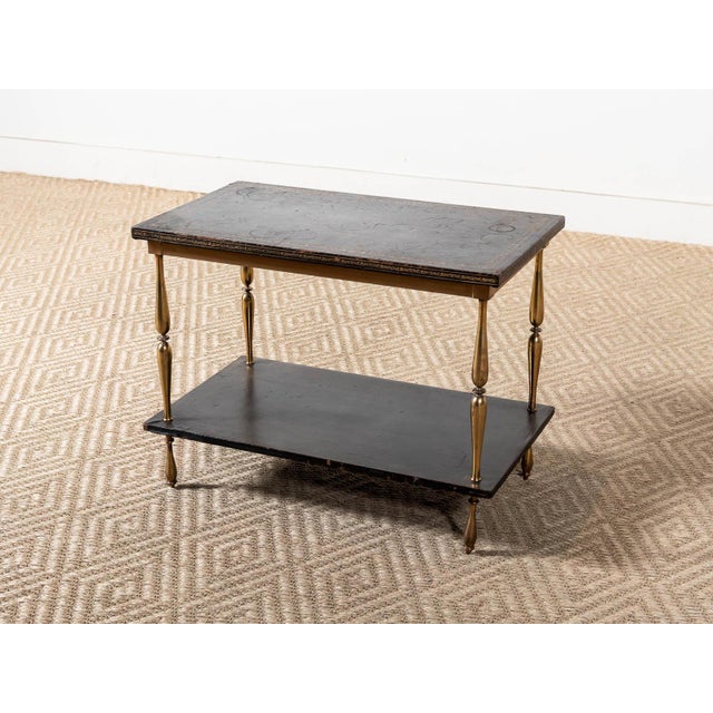 1940s Vintage Leather Top Table Chairish