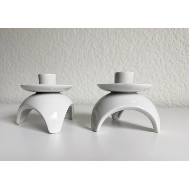 Atomic Style Porcelain Candle Holders - A Pair For Sale In Sacramento - Image 6 of 10
