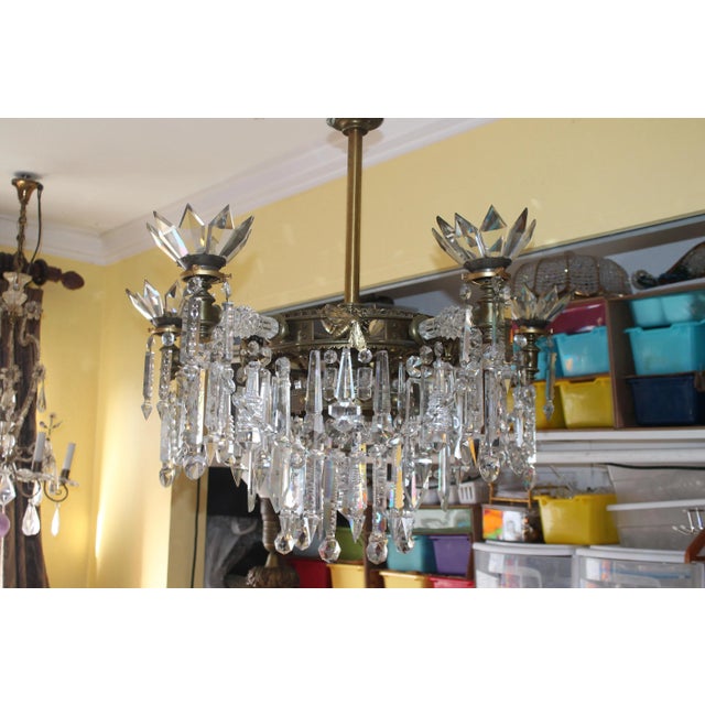 Rare 19thc British Neoclassic Gasolier Converted to Electric Masterpiece Chandelier in Cut Glass With Gilt Bronze Bumble Bees Attributed to F&c Osler For Sale - Image 13 of 13