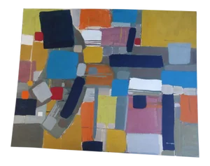 1960s Abstract Acrylic Painting on Paper by Jae Carmichael
