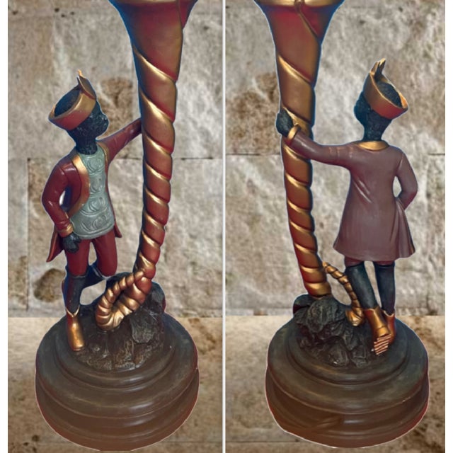 Vintage Monkey in Moroccan Attire Cornucopia Table Lamp For Sale - Image 12 of 12