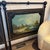 Early 19th C iron campaign bed with nautical scenes, painted on the headboard and footboard