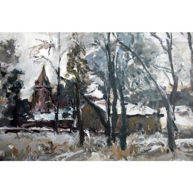 Magdalena Spasowicz, Landscape, Oil & Acrylic on Cardboard, 2008 For Sale - Image 4 of 7