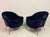 Pair of Italian Mid-Century Lounge Chairs in Navy Romo Cotton Velvet, 1960s An elegant pair of Italian lounge chairs...