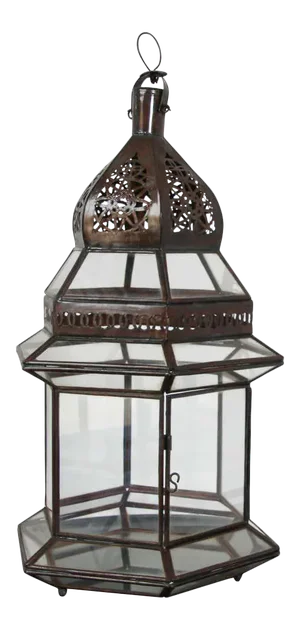 Handcrafted Large Moroccan Clear Glass Candle Lantern