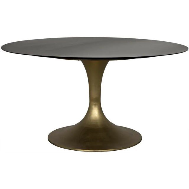 Contemporary Herno Table, Antique Brass, Black Stone For Sale - Image 3 of 6