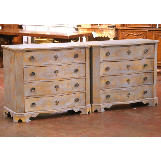 These elegant French Louis Philippe style commodes were crafted in France circa 1980 and draw inspiration from the...