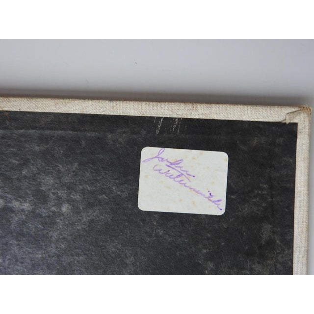 Mid 20th century oil on canvas board still life with clear vase and peach colored Gladiolus by John Martini Watermulder...