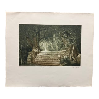 G H Rothe Tassajara Stairs 1983 Hand Signed Mezzotint Art Etching #Ap3 For Sale