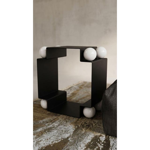 Yin Yang Side Table in Steel and Porcelain by Auste Ost For Sale - Image 14 of 17