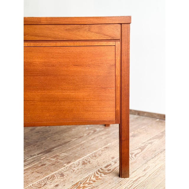 Mid-Century Modern Teak Executive Desk with Leather Inlay, 1970s For Sale - Image 14 of 18