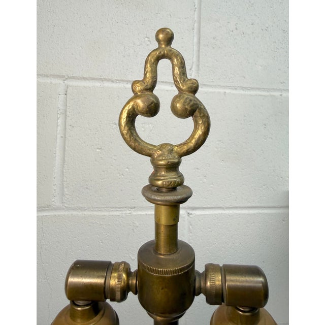 Large Antique Ornate Hand Carved Figural Alabaster Bronze Electric Table Lamp For Sale In New York - Image 6 of 13