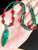 Artisan Genuine Malachite Necklace With Large Sculptural Pendant and Red Bamboo Seeds Detail For Sale - Image 14 of 17