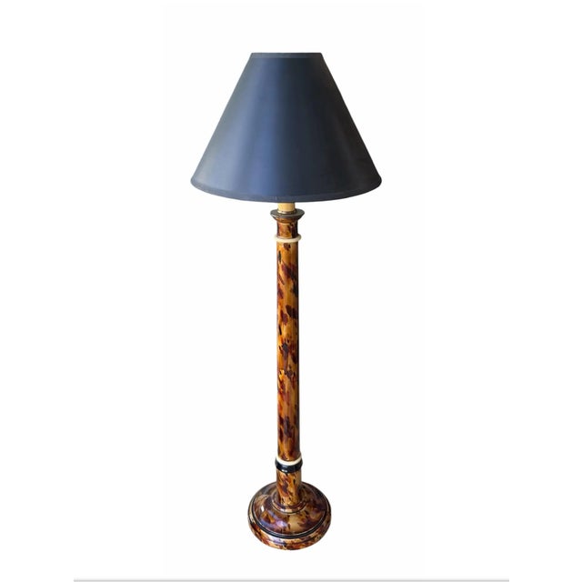 Art Deco Trompe l'Oeil Faux Shell Candlestick Table Lamp