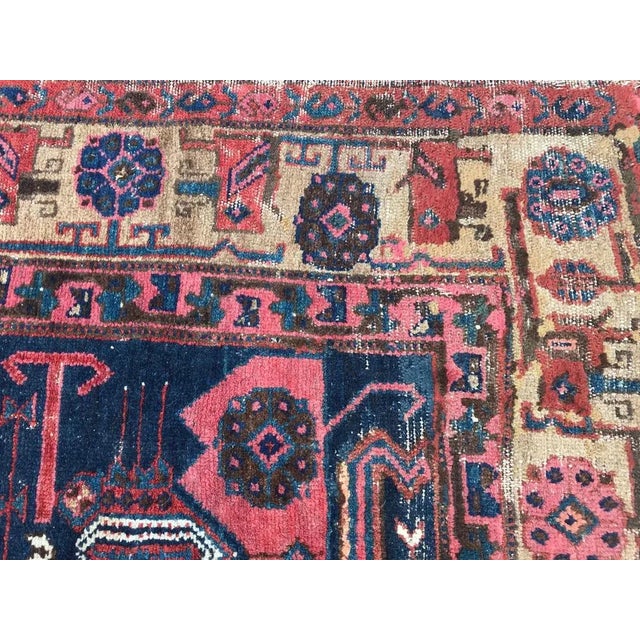 Blue Vintage Wool Kurdish Rug For Sale - Image 8 of 15