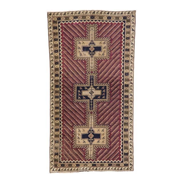 Mid 20th Century Vintage Persian Bijar Rug - 03'03 X 06'02 For Sale