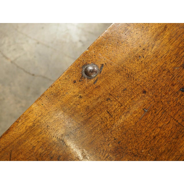 18th Century Italian Walnut Trunk With Decorative Blonde Walnut Inlays For Sale - Image 13 of 18