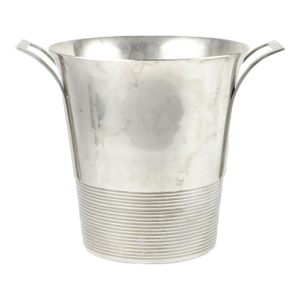 1930s Art Déco Circular Silvered Metal Wine Cooler/Ice Bucket by Christofle, France