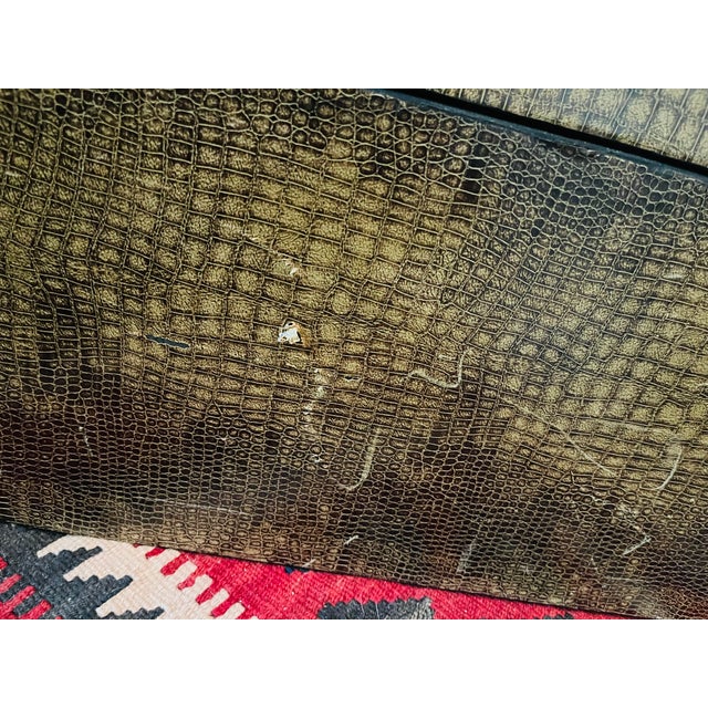 Vintage Trunk Storage Chest W/Faux Crocodile Finish For Sale - Image 12 of 12