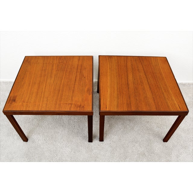 These beauties showcase classic Danish design with clean lines, a teak top and solid rose wood legs and sides. They can be...