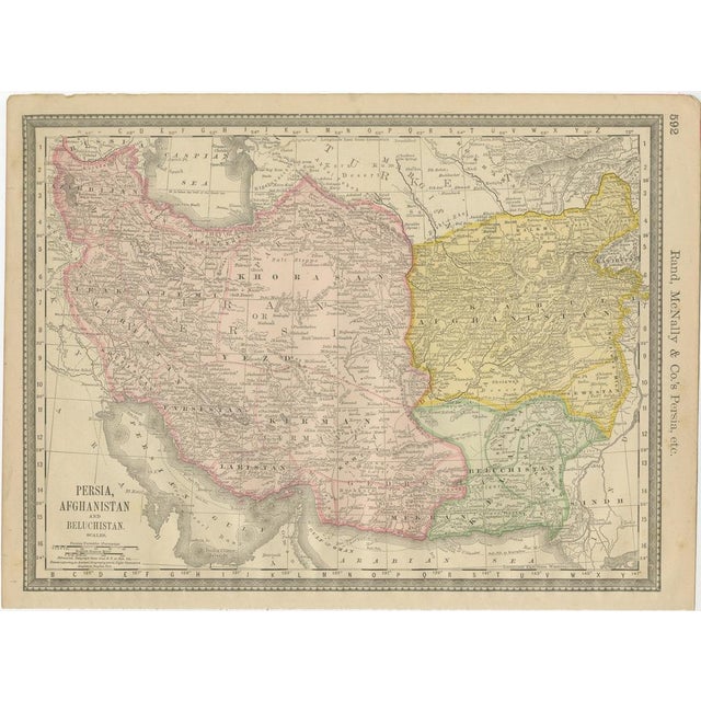 Antique Middle Eastern Map by Rand McNally, 1888 For Sale - Image 9 of 9