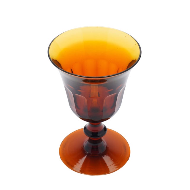 8 Piece Amber Glass Decanter and Stemware Set by Phineas Dummer, Circa 1830 For Sale - Image 11 of 16