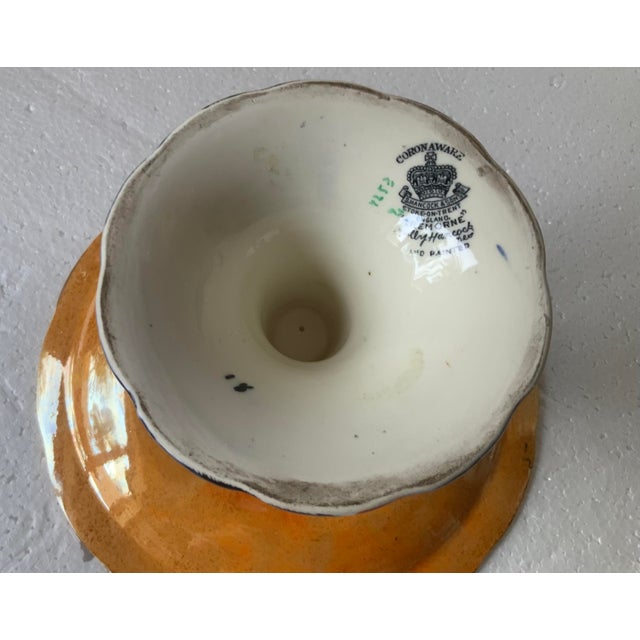 Blue 1920s Art Deco Coronaware S. Hancock & Sons Cake Stand or Tazza “Cremorne” Pattern For Sale - Image 8 of 8