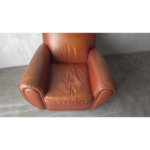 Animal Skin Art Deco Style Patinated Leather Club Chair For Sale - Image 7 of 8
