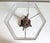 Art Deco 1940s Hexagonal Wood Table Lamp With Diamond Relief For Sale - Image 3 of 11