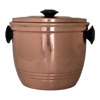 Vintage Alfi Original West Germany Copper Ice Bucket With Mercury Glass Interior – Elegant Mid-Century Barware For Sale