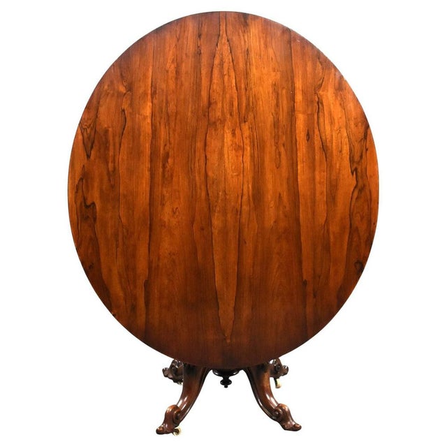 Wood Victorian Oval Rosewood Table, 1880s For Sale - Image 7 of 7