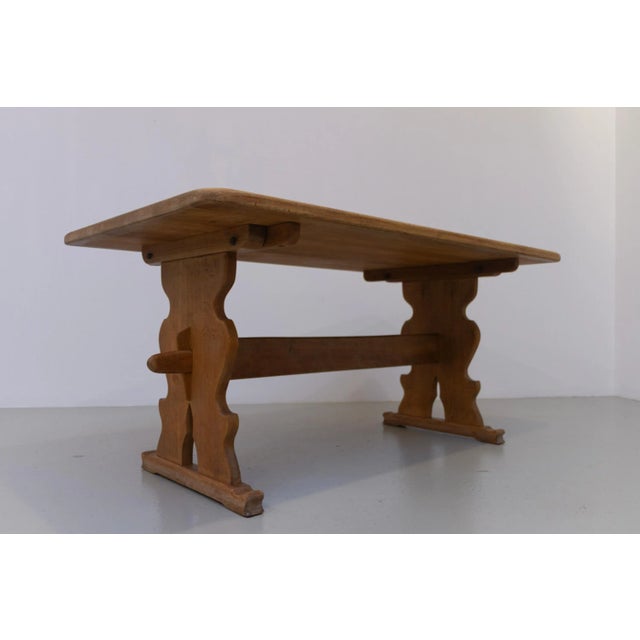 Tan Vintage Danish Brutalist Oak Dining Table, 1960s For Sale - Image 8 of 18