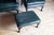 Dark Green Mid 20th Century Pair of George Smith Style Leather Armchairs and Ottoman For Sale - Image 8 of 10