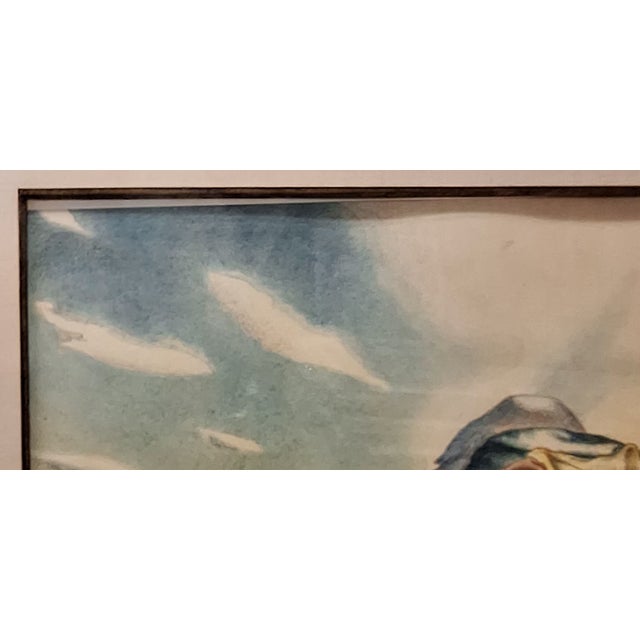 Realism 1950s Edward Laning Watercolor Painting St. Michael Defeating Fallen Angel Satan For Sale - Image 3 of 15