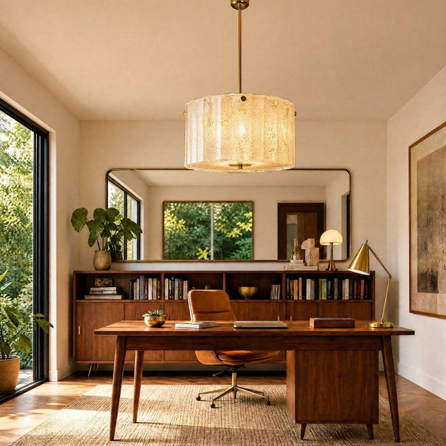 Large white Murano glass drum chandelier, Mazzega style, Italy 1970s. The Mid-Century Modern chandelier is made of white...