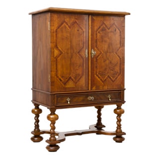 Neo-Baroque German Walnut Cocktail Cabinet, 1900s For Sale
