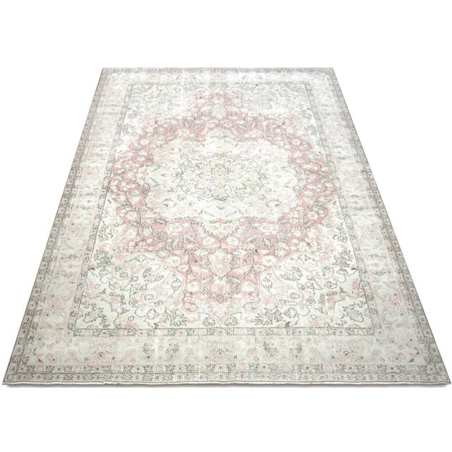 1960s Turkish Oushak Rug For Sale In Los Angeles - Image 6 of 7