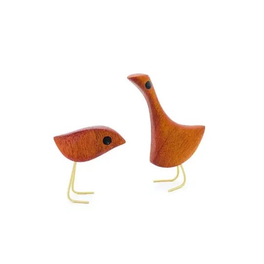 Contemporary Mid Century Modern-Style Decor Mahogany Jacob Hermann-Style Danish Bird Figurines- a Pair For Sale - Image 11 of 11