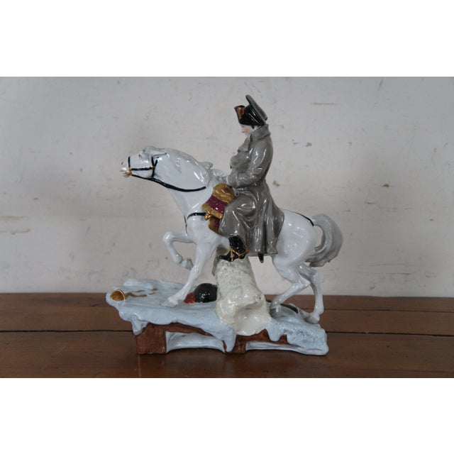 Early 20th Century German Shiebe Alsbach Kister Kpm Porcelain Napoleon Horse Figurine For Sale - Image 6 of 12