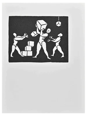 Albert Shocond, Bauhausbaukasten, Linocut, 1980s