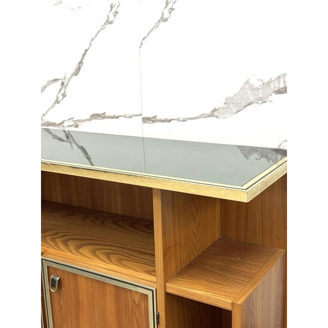 Brown Scandinavian Geometric Wood Console Table, 1970s For Sale - Image 8 of 12