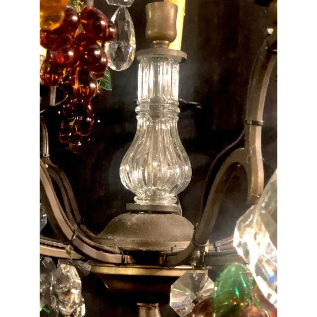 Metal Dark Bronze 9 Lights Chandelier With Crystals and Glass For Sale - Image 7 of 13