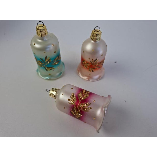 1960s Vintage Czechoslovakian Glass Christmas Bells, 1960, Set of 6 For Sale - Image 5 of 17